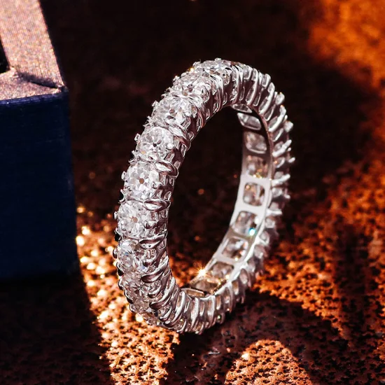 Модные кольца из 14-каратного золота Def Vvs с муассанитом, круглые, OEC, обручальное кольцо Eternity, 10-каратное 18-каратное золото для женщин, свадебные кольца для свадьбы