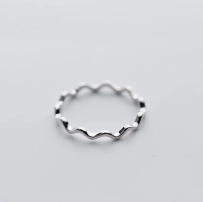 Кольцо для большого пальца из стерлингового серебра 925 пробы, тонкое волнистое кольцо Eternity