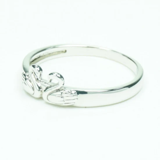 Простое модное женское обручальное кольцо из стерлингового серебра, ювелирные изделия в форме сердца оптом