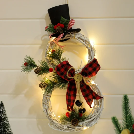 2022 Новые рождественские товары, Рождественская гирлянда, подвеска, светодиодная гирлянда, очаровательное рождественское кольцо из ротанга