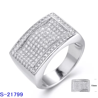 Кольцо из стерлингового серебра 925 пробы в стиле хип-хоп, поп-моды, ювелирные изделия с микро-паве, кольцо CZ для мужчин