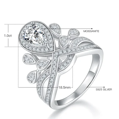 Высококачественные модные украшения, модное обручальное кольцо из серебра 925 пробы оптом
