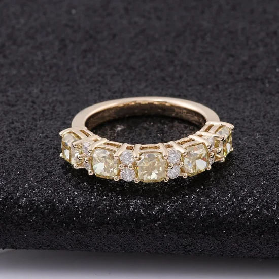 Женские кольца с бриллиантами из муассанита, специальное вечное кольцо из желтого муассанита с помолвочным и обручальным кольцом 18 карат
