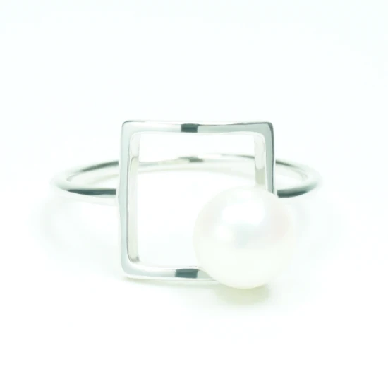 Уникальное модное обручальное кольцо из стерлингового серебра с жемчужиной.