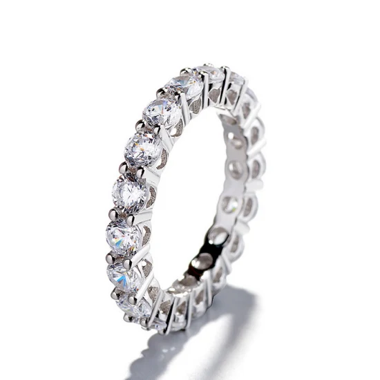 Ювелирные изделия из обручального кольца из серебра 925 пробы, кольцо с бриллиантом круглой огранки, уникальное кольцо вечности для девочек