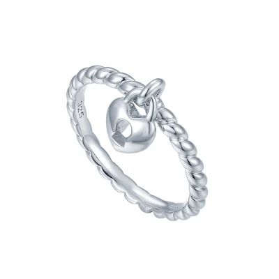 Лидер продаж женское кольцо из серебра 925 пробы с ниточным узором и подвеской в ​​виде сердца