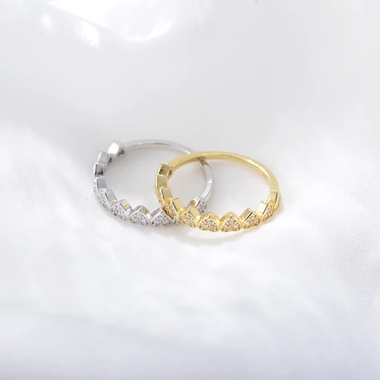 Новые модные трендовые ювелирные изделия из золота 14 карат, стерлингового серебра 925 пробы, белого кубического циркона, минималистичного обручального кольца для женщин