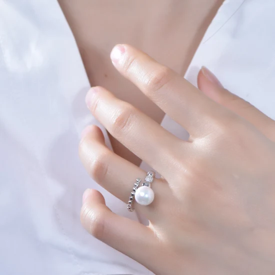 Модные ювелирные изделия Kirin, кольца из стерлингового серебра 925 пробы, оптовая продажа, кольца из стерлингового серебра, ювелирные изделия для женщин, кольцо из розового золота с белым жемчугом и бриллиантом