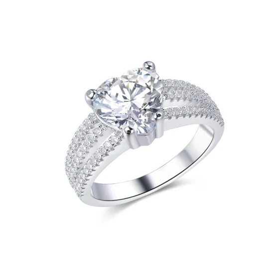 Обручальное кольцо с муассанитом Heart CZ Белое золото Обручальное кольцо из белого золота 14 карат Обручальное кольцо из серебра 925 пробы