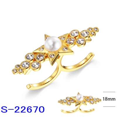 Модное латунное медное ювелирное кольцо из стерлингового серебра 925 пробы с жемчугом CZ для женщин