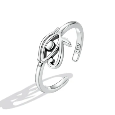 Женское кольцо миди с открытым глазом из стерлингового серебра 925 пробы, кольцо на мизинец