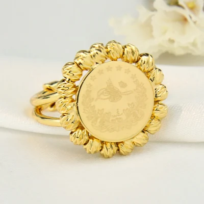 Новейшее поступление, ювелирные изделия с подвесками в виде монет, турецкое кольцо, регулируемые кольца для золотых монет для женщин